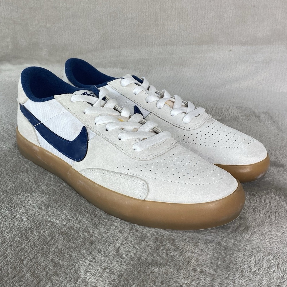 Nike SB Heritage Mens Size 8.5 ~ 9 White Blue Skate Shoes Suede *MISMATCH* NEW
